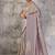 Greyish lavender kanjivaram silk blend zari woven saree with unstiched blouse