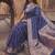 Royal blue banarasi silk blend saree with gold zari floral meenakari work
