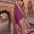 Wine purple banarasi silk saree with gold zari floral meenakari work