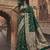 Dark green banarasi silk saree with gold zari floral meenakari work