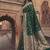 Dark green banarasi silk saree with gold zari floral meenakari work