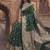 Dark green banarasi silk saree with gold zari floral meenakari work