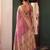 Onion pink tissue silk blend saree with paithani border and floral pallu