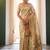 Cream tissue silk blend saree with paithani border and floral pallu