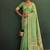 Light green tissue silk blend saree with paithani border and floral pallu