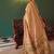 Peach tissue silk blend saree with paithani border and floral pallu