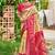 Beige & rani pink paithani silk blend saree with woven border