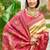 Beige & rani pink paithani silk blend saree with woven border