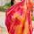 Mustard & hot pink paithani silk blend saree with woven border