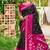 Black & magenta pink paithani silk blend saree with woven border