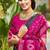 Black & magenta pink paithani silk blend saree with woven border