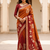 Brown Color Designer Pallu With Shine Elegant Tassel Fumka Hand Made Khaddi Crepe Georgette Saree