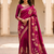 Magenta Color Designer Pallu With Shine Elegant Tassel Fumka Hand Made Khaddi Crepe Georgette Saree