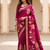 Magenta Color Designer Pallu With Shine Elegant Tassel Fumka Hand Made Khaddi Crepe Georgette Saree