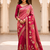 Rani Pink Color Designer Pallu With Shine Elegant Tassel Fumka Hand Made Khaddi Crepe Georgette Saree