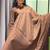 coffee color arco lace border roman silk blend gown set