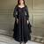 Black lucknowi thread & sequence work soft fox georgette flared anarkali suit set with dupatta