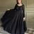 Black lucknowi thread & sequence work soft fox georgette flared anarkali suit set with dupatta