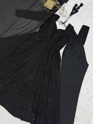 Black lucknowi thread & sequence work soft fox georgette flared anarkali suit set with dupatta 5