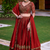 Maroon Zari Sequin Embroidery Work Rangoli Crush Silk Semi Stiched Lehenga Choli