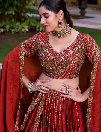 Maroon Zari Sequin Embroidery Work Rangoli Crush Silk Semi Stiched Lehenga Choli