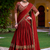 Maroon Zari Sequin Embroidery Work Rangoli Crush Silk Semi Stiched Lehenga Choli