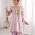 pink color real mirror embroidered silk blend kurti set