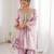 pink color real mirror embroidered silk blend kurti set