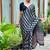 Black Color Ajarakh Print With Mirror Work And Latkan Satin Crepe Saree 