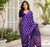 Purple Color Ajarakh Print With Mirror Work And Latkan Satin Crepe Saree 