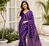 Purple Color Ajarakh Print With Mirror Work And Latkan Satin Crepe Saree 
