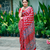 Red Color Ajarakh Print With Mirror Work And Latkan Satin Crepe Saree 