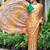 Yellow Color Ajarakh Print With Mirror Work And Latkan Satin Crepe Saree 