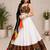White Plain Lehenga With Full Kutch Work Blouse For Navratri - full stitched free size