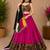 Pink Plain Lehenga With Full Kutch Work Blouse For Navratri - full stitched free size