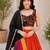 Orange Plain Lehenga With Full Kutch Work Blouse For Navratri - full stitched free size