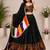 Black Plain Lehenga With Full Kutch Work Blouse For Navratri - full stitched free size