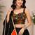 Black Plain Lehenga With Full Kutch Work Blouse For Navratri - full stitched free size