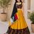 Mustard Plain Lehenga With Full Kutch Work Blouse For Navratri - full stitched free size