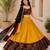 Mustard Plain Lehenga With Full Kutch Work Blouse For Navratri - full stitched free size
