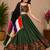 Mehendi Plain Lehenga With Full Kutch Work Blouse For Navratri - full stitched free size