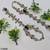 Green Stone & Agate Stone Haath Phool (Hath Panja)     Antique Gold-Plated Hand Jewelry