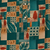 Boys peacock blue abstract tropical print kurta & dhoti set