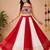 Red & White Gota Patti And Kali Work Rayon Cotton Navratri Lehenga With Blouse - full stitched free size