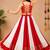Red & White Gota Patti And Kali Work Rayon Cotton Navratri Lehenga With Blouse - full stitched free size