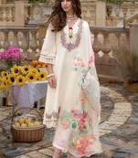 Floral Embroidered Kurta With Trousers & Dupatta