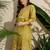 Floral Printed Sequinned  Cotton Kurta with Trousers