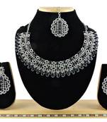 Black designer premium festive wear necklace set