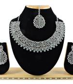 Grey designer premium festive wear necklace set