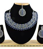 Blue designer premium festive wear necklace set